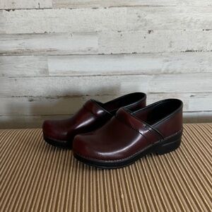 Dansko Women's Burgundy Leather Clogs